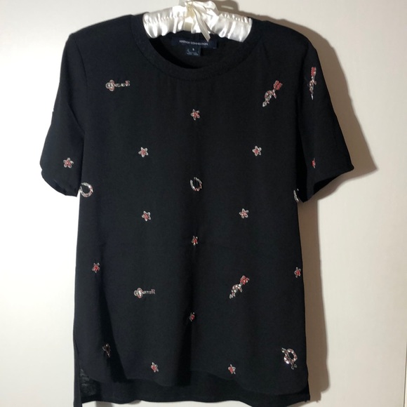 French Connection Embellished Tee S - Picture 1 of 10